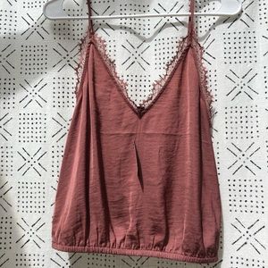 NWT Express Silk Lace Cami Red Rust